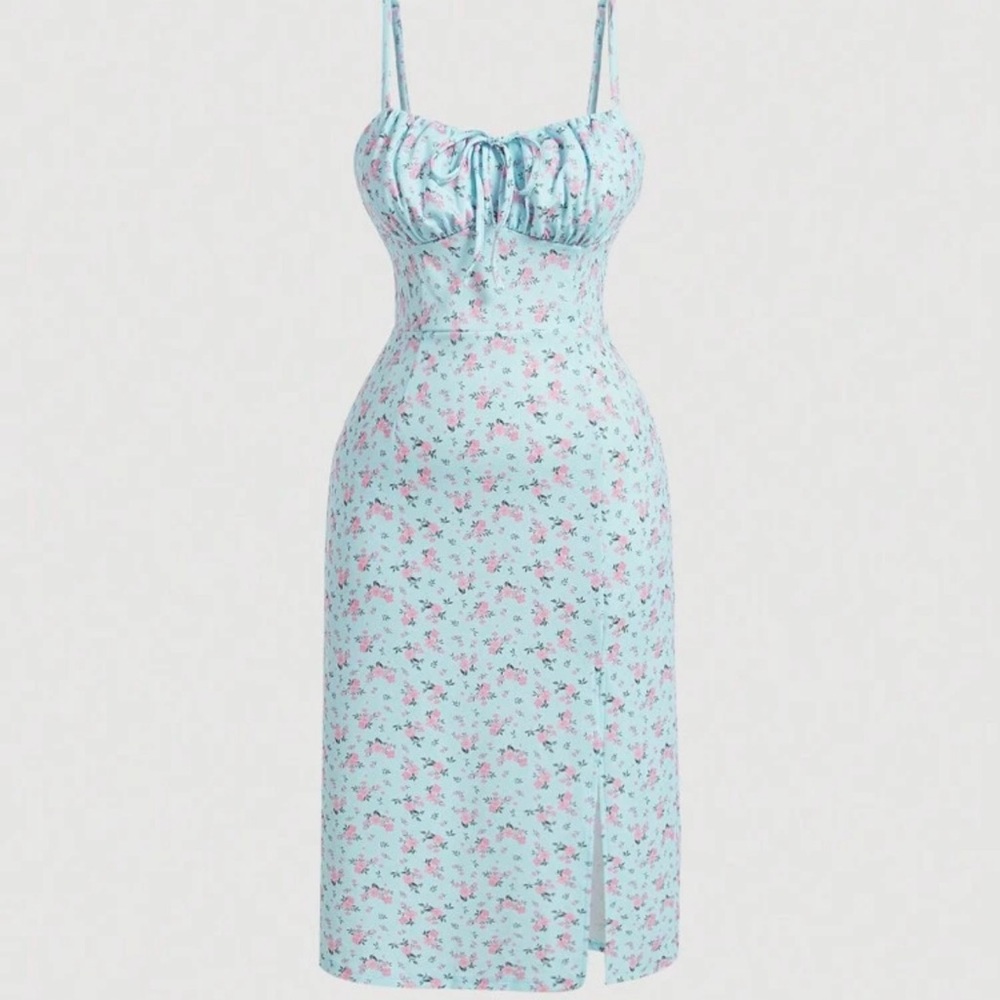 Floral Blue Sleeveless Dress size 12